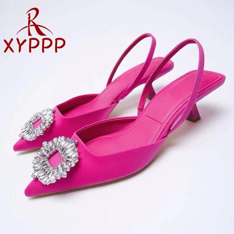 2022 New Sandals Women's Shoes Pointed Toe Shallow Nude Pink Dia Shoes Low Heel new Back Strappy Shoes Women 2025 Sapatos De Mujer
