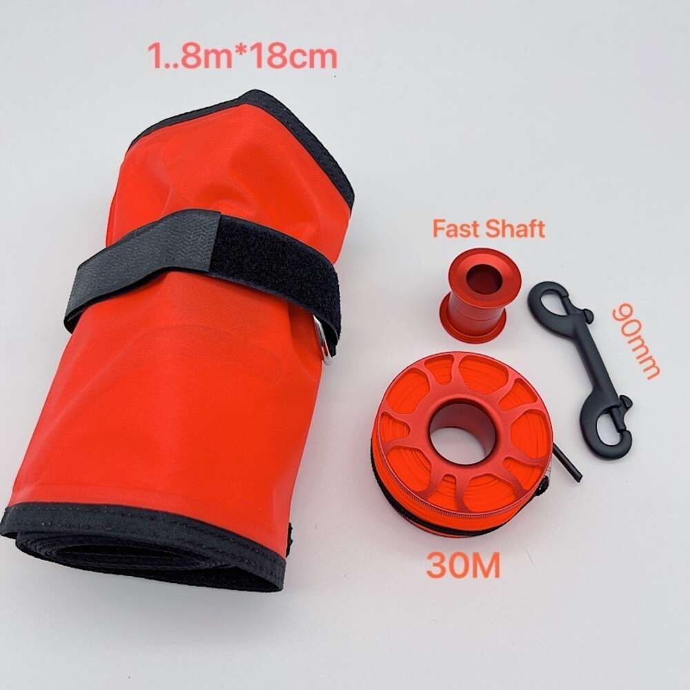 Diving nylon SMB elephant pull buoy set with 1.5/1.8M deep diving positioning warning and 30 meter line wheels H521-289
