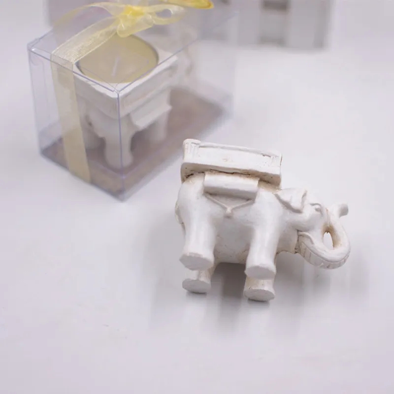 Lucky Elephant Candle Holders Resin Retro Creative Small Candlestick Birthday Wedding Party Gift Home Decoration Craft Gifts Ornaments H260310