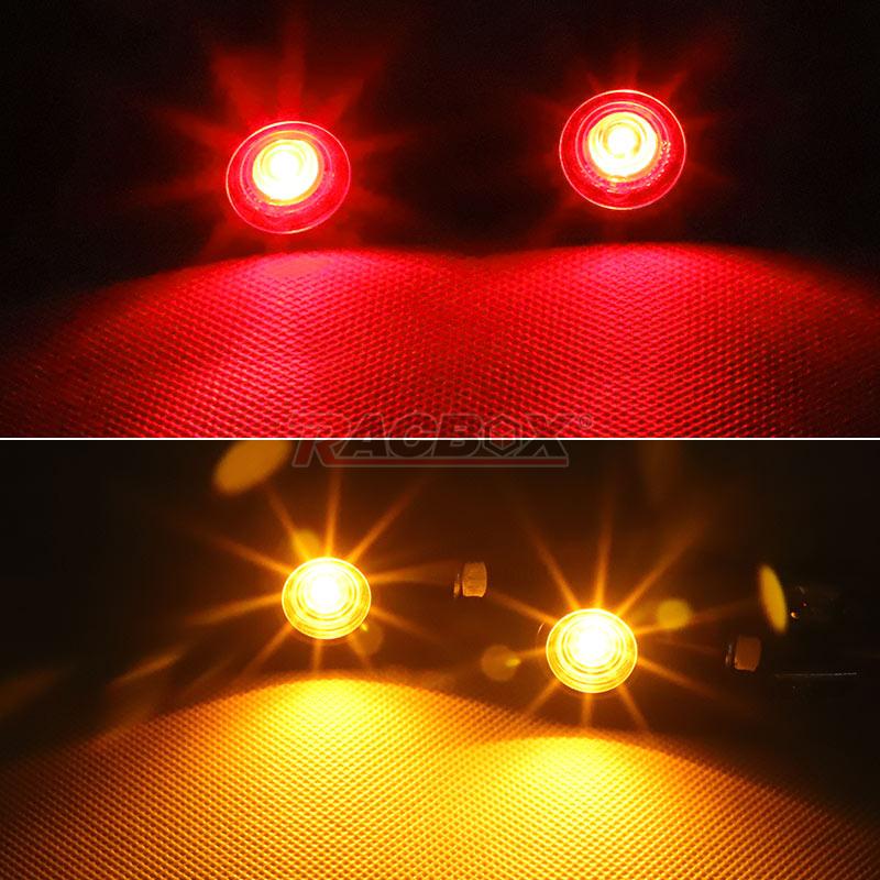 8mm Mini Led Amber Turn Signal Motorcycle White DRL Red Brake Lights E mark Chrome Motorbike Bullet Flashing Lamps 12V For Honda