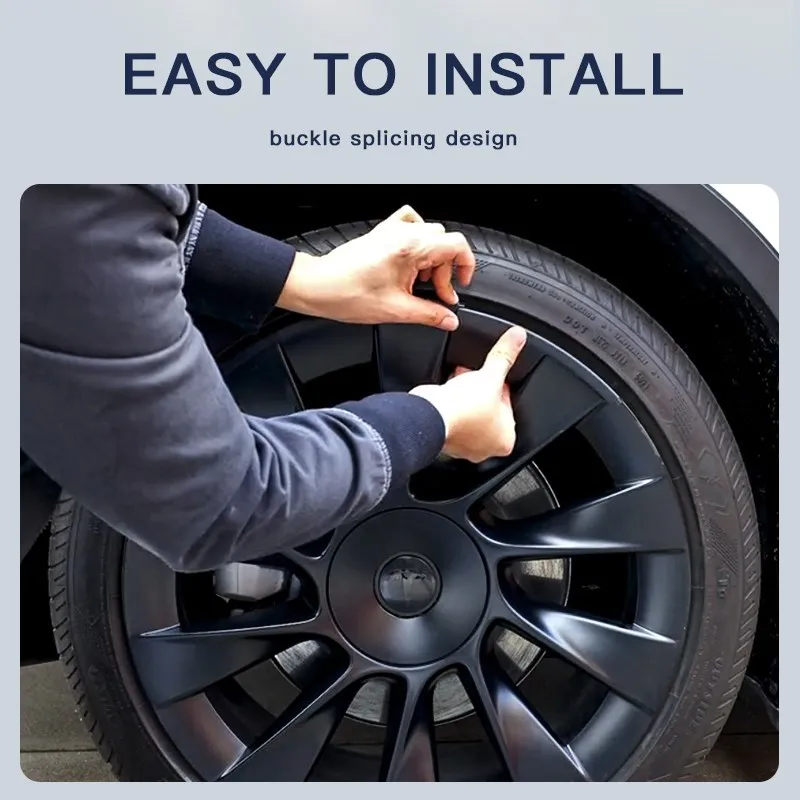 Tesla Model Y Hub Cap Patch 21 Inch Wheel Protectors ABS Car Decals Auto Exterior Accessories 2023 Car Sticker Accessory