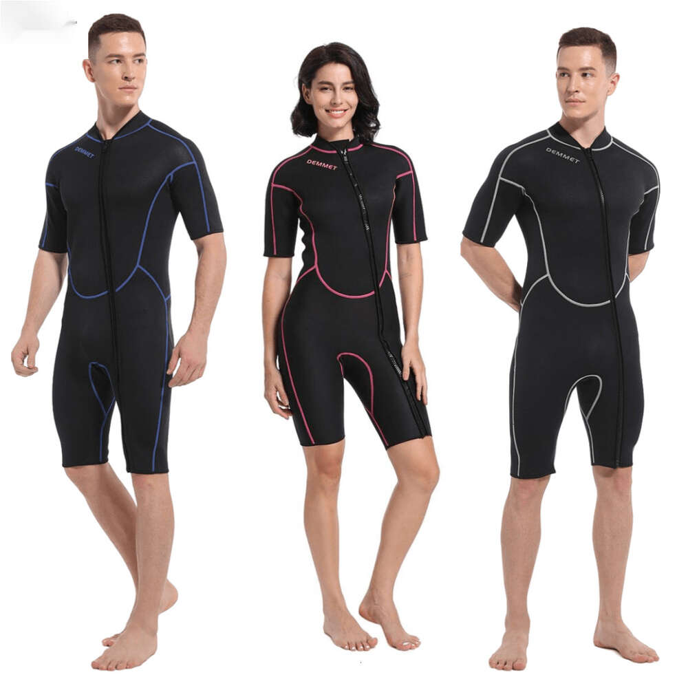Summer new diving suit, 1.5/3mm short sleeved men's women's jumpsuit, sun protection warmth protection, snorkeling and surfing suit H521-119