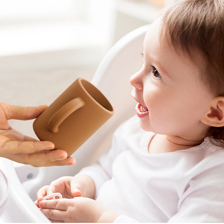 Mother Kids Baby 2025 Silicone Feeding Toddler Cups Tableware Child Bottle Learning Drinking new Cup With Handle BPA Free Baby Items