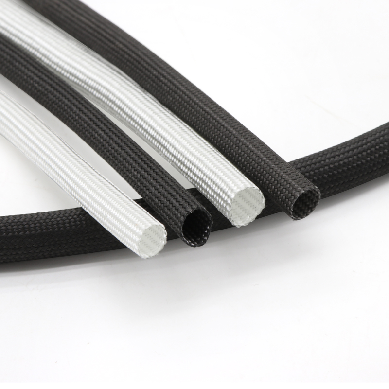 M ID mm Braided Fiberglass Sleeve Deg C High Temperature Chemical Glass Fiber Tube Sleeving Black White 5
