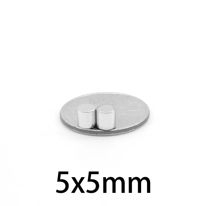 20/50/100/200/300/500PCS 5x5 Round Strong Neodymium Magnet 5mm x 5mm Powerful Magnetic Magnets 5x5mm Permanent Magnet Disc 5*5