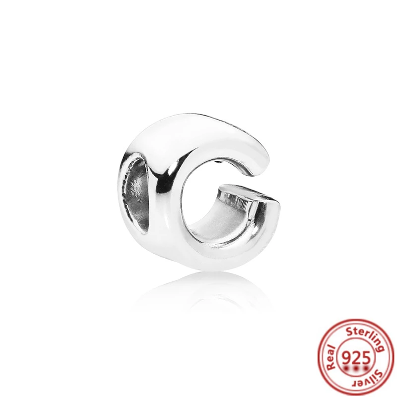 Silver New Letter A-Z Charm Beads Suitable For S925 Snake Charm Bracelet Pendant Women's DIY Jewelry Free Shipping