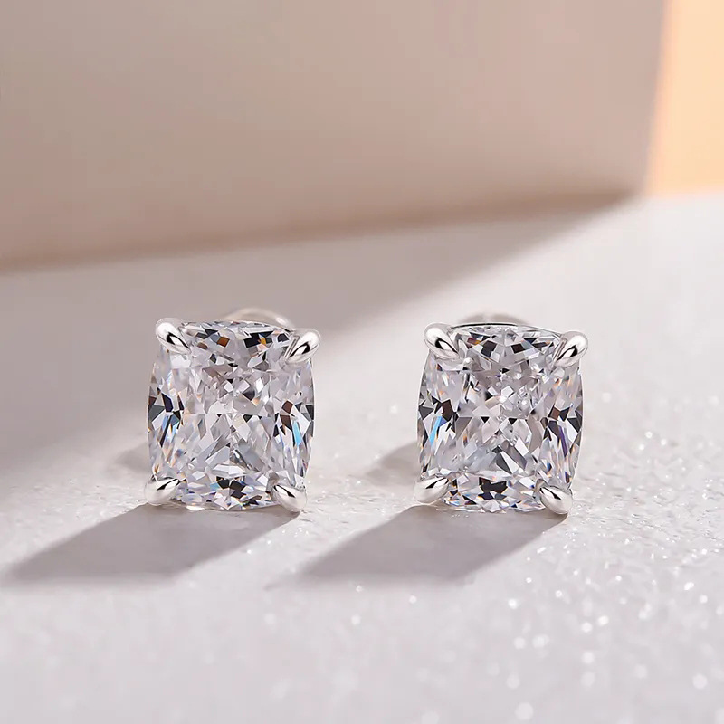 Square Cubic Zircon Stud Earrings Designer Jewelry Woman Ear Rings Diamond gold silver filled Flower Owl Love Heart Oval Charm Earrings Woman Gift Fin
