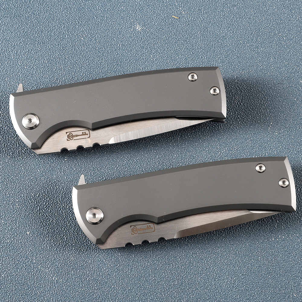 High End Flipper Folding Knife M390 Satin Blade CNC TC4 Titanium Alloy Handle Ball Bearing EDC Pocket Folder Knives Outdoor Camping Tools