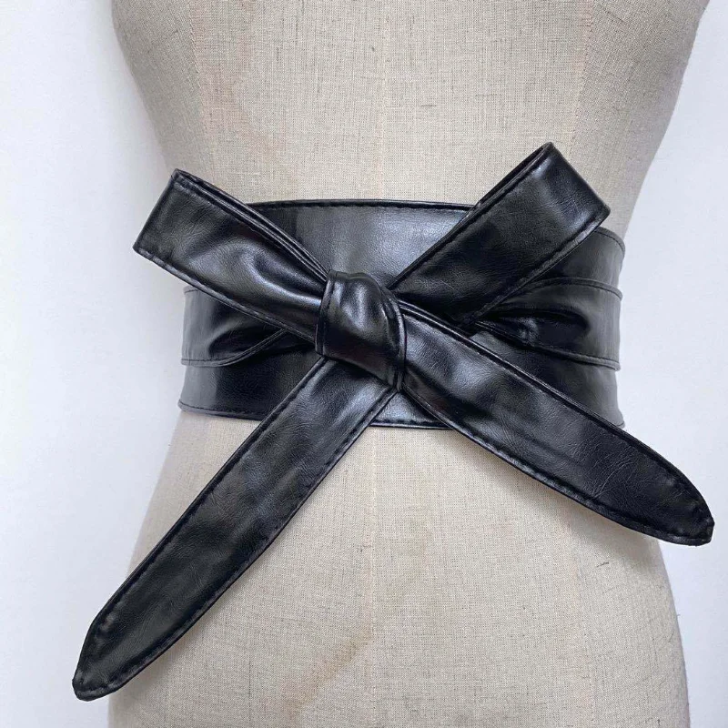 Women's Girdles Fashionable PU Wide Belts Solid Color Beautiful Belts Woman Tight Girdles Apparel Accessories