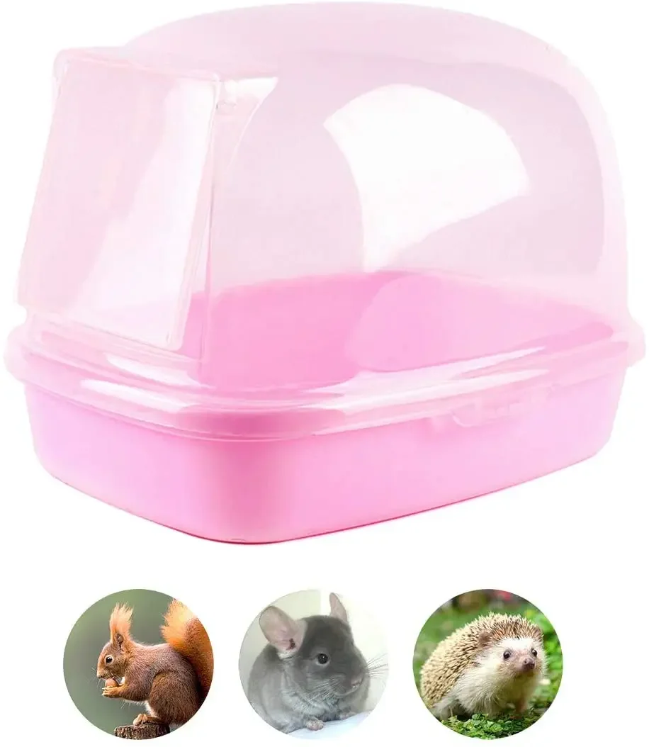 Chinchilla Dry Bath Hedgehog Sand Room Sauna Toilet Shower Room Small Animal Bath House Degus Squirrel Dust Bath Pets Bathroom