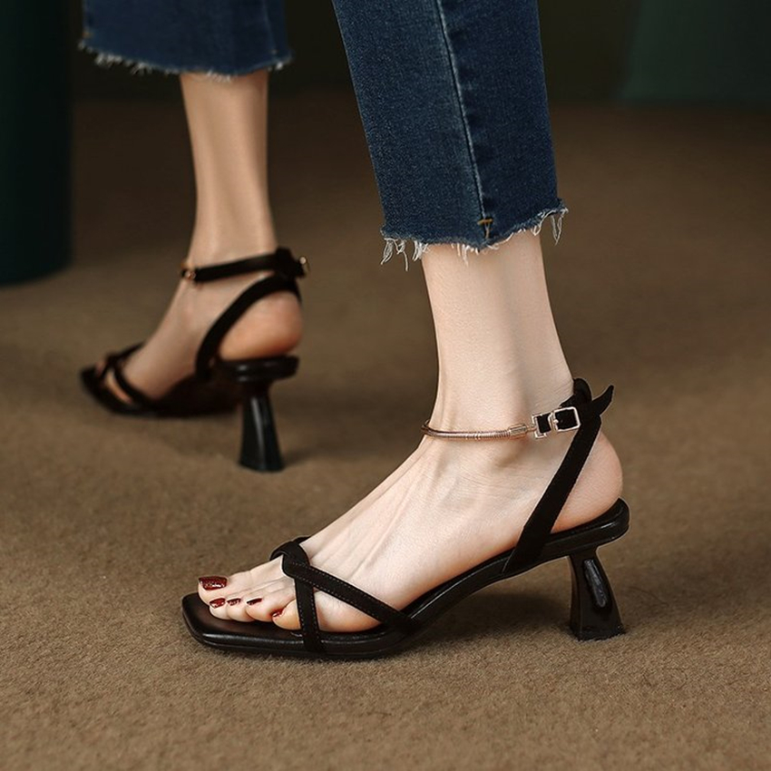 new 2024 Shoes for Women Slingbacks New Women's High Heels Summer Sexy Heels Women Peep Toe Thin Heels Shoes 2025 Ladies Zapatos Mujer