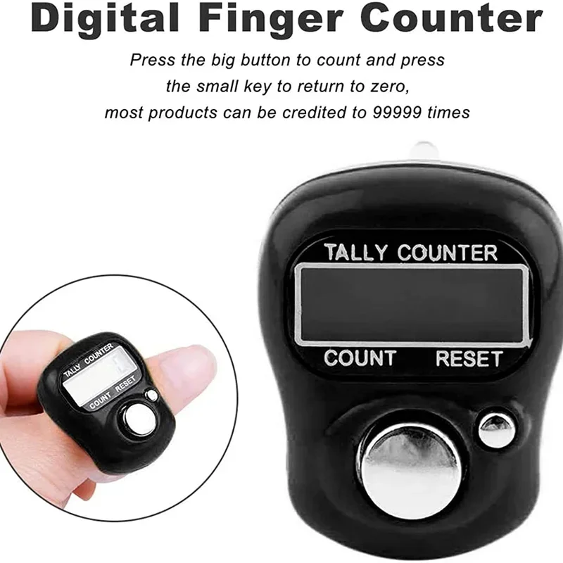 Mini Finger Counter LCD Electric Digital Display With Light Tally Counter Stitch Marker Sewing Knitting Weave Buddha Pray Soccer