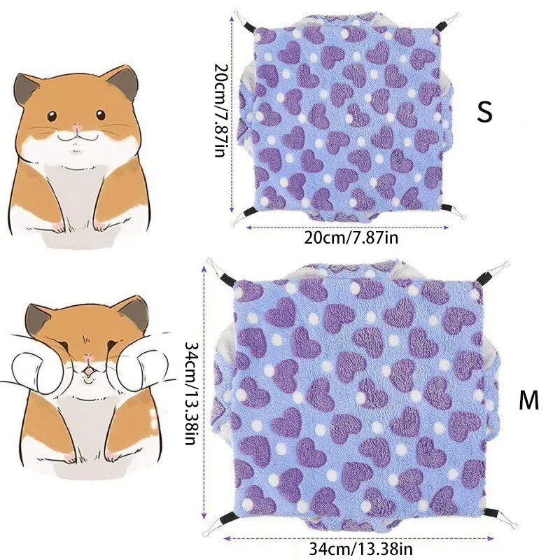 Hamster Hammock Small Pet new Hanging 2025 Bed Double Warm Thickened Honeybug Flying Squirrel Guinea Pig Hammock Pet Cage Accessories