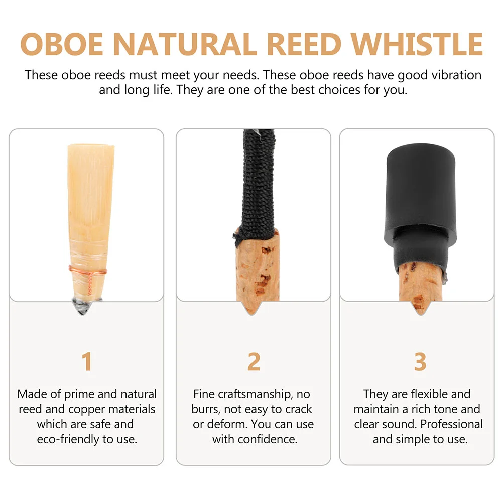 2 Pcs Double Reed Pro 2025 Tools Oboe Playing Hand-made Reeds Appendix Natural Instrument Accessories Student new Replacing Cane
