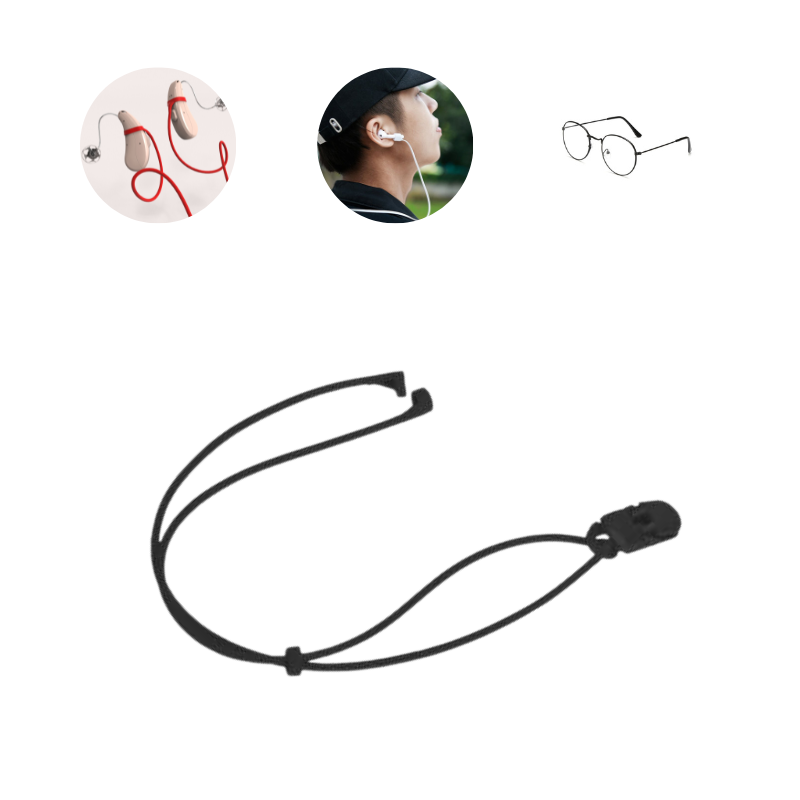 Hearing Aids Anti Lost Clip for Earphone Silicone Elastic Rope Holder Sound Amplifier Waterproof Glasses Lanyard for Senior 2023