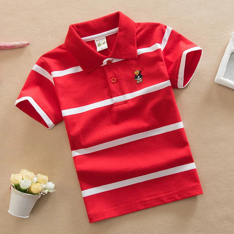 Summer Boys Polo Shirts Short Sleeve T-shirt For Kids Boy Bottom Solid Color Children Sweatshirts Baby Clothing 3-14T 240521