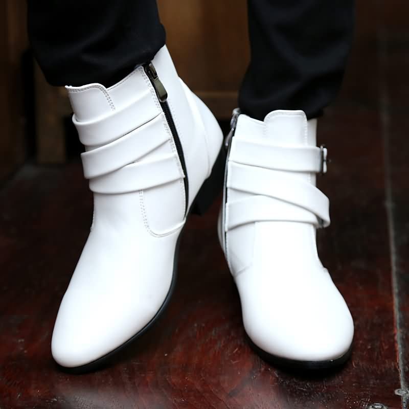 Men Boots Winter Leather Short Boot British Style Shoes Flat Heel Work Boot Motorcycle Short Boots Casual Ankle Shoes wed4