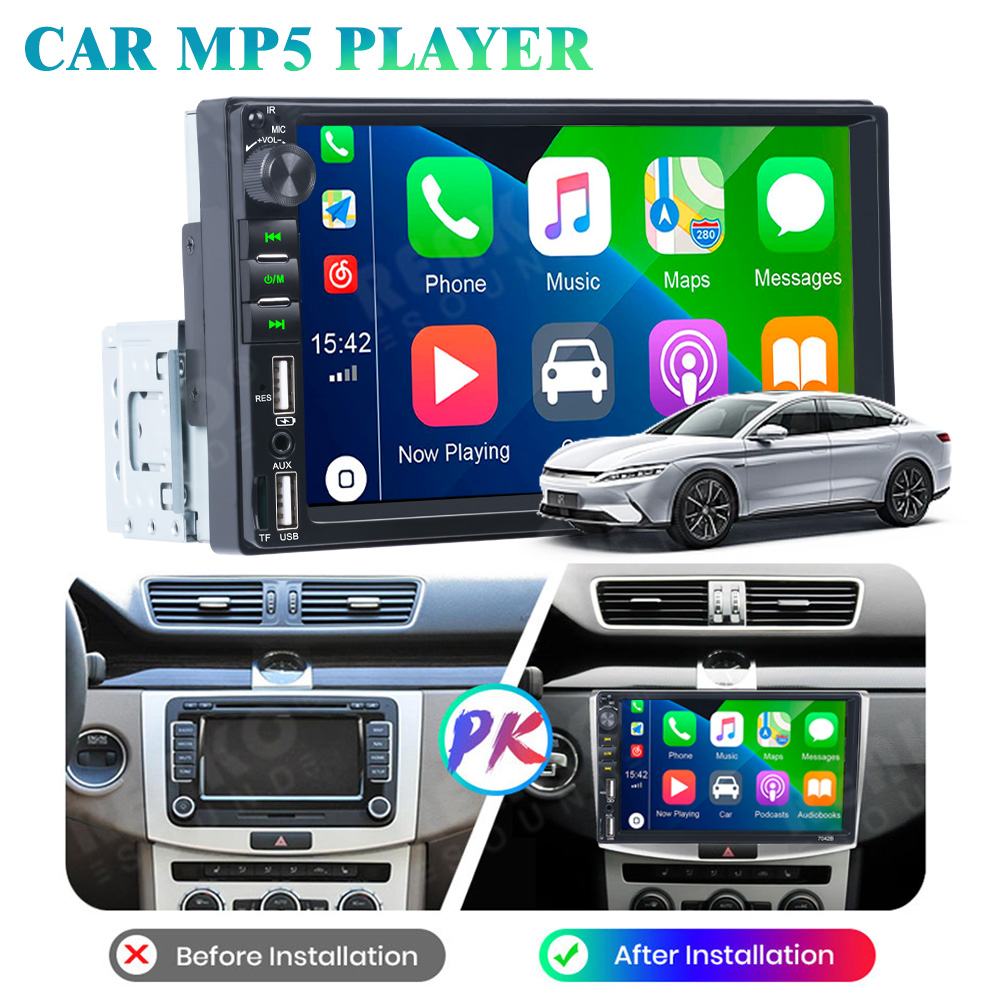 X-REAKO 1 Din 7" MirrorLink Android Auto-radio Carplay Bluetooth Stereo TF 2USB Universal Car Radio 1din MP5 Player Touch Screen