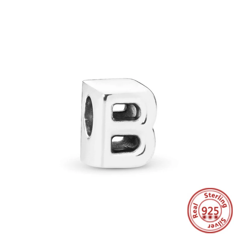 Silver New Letter A-Z Charm Beads Suitable For S925 Snake Charm Bracelet Pendant Women's DIY Jewelry Free Shipping