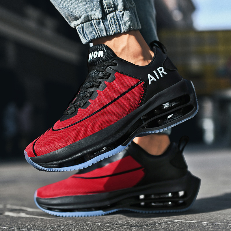 Breathable Men Running High Elasticity Air Cushion Gym Trainers Outdoor Sport Shoes Thick Sole Platform Jogging Sneakers
