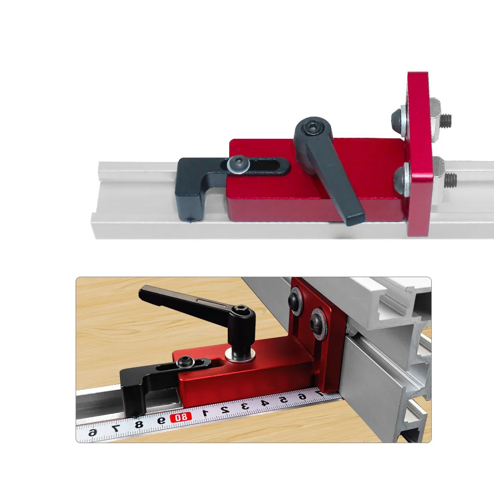Aluminium Profile Fence 75 Type Miter Track T-track Backer 30-80CM Sliding Brackets T-Slot for Table Saw Woodworking Workbench
