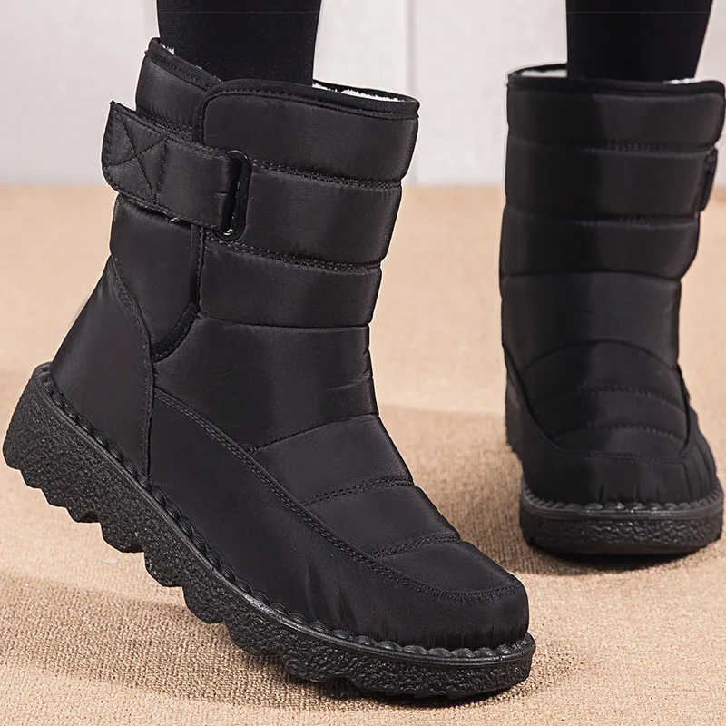Women's Lightweight Snow For Shoes Women Heeled Elegant Boots Fur Platform Female Winter Footwear 467d