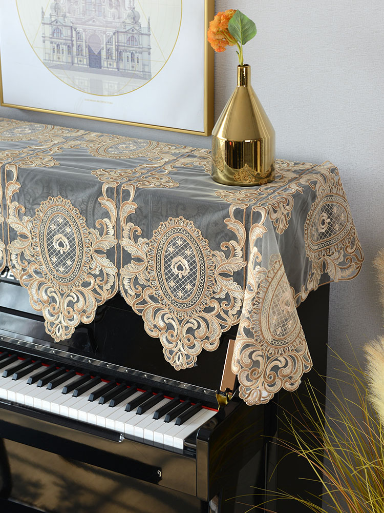Light luxury lace piano cover half cover new piano towel full cover high-grade simple dust cover towel guzheng piano cover cloth