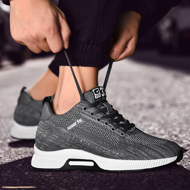 Men Sneakers Elevator Shoes Hidden Heels Breathable Heightening Shoes For Men Increase Insole 6CM Sports Casual Height Shoes