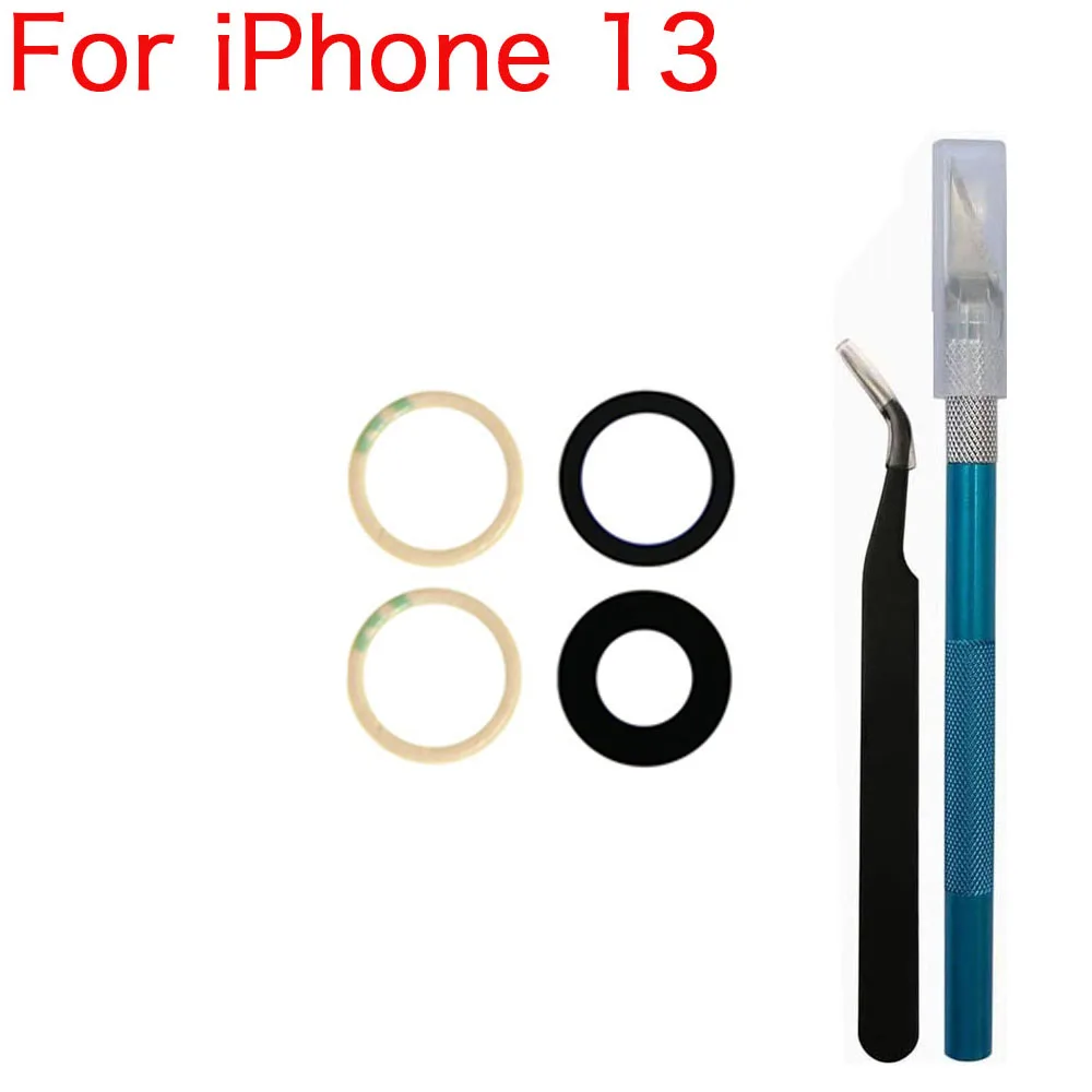 Back Rear Camera Glass Lens with Adhesive And Repair Tool Kit For iPhone X XR XS 11 12 13 Mini Pro Max Replacement