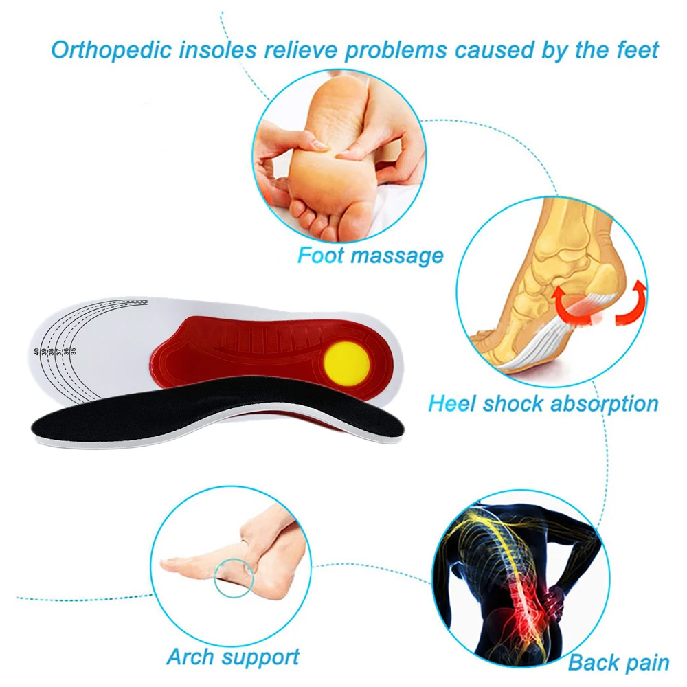 1 Pair Premium Orthotic Gel High Arch Support Insoles Gel Pad 3D Arch Support Flat Feet Women Men Orthopedic Foot Pain Unisex