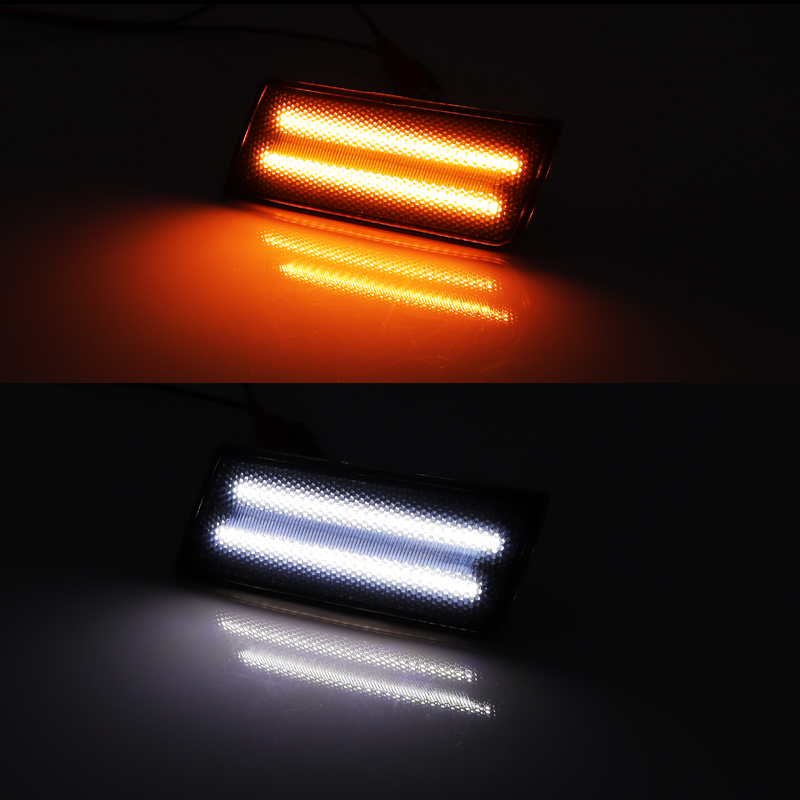 2PCS LED Side Marker Light Amber Front Bumper Turn Signal Light For Chrysler 300 300C white LED Driving Lights/Parking Lights