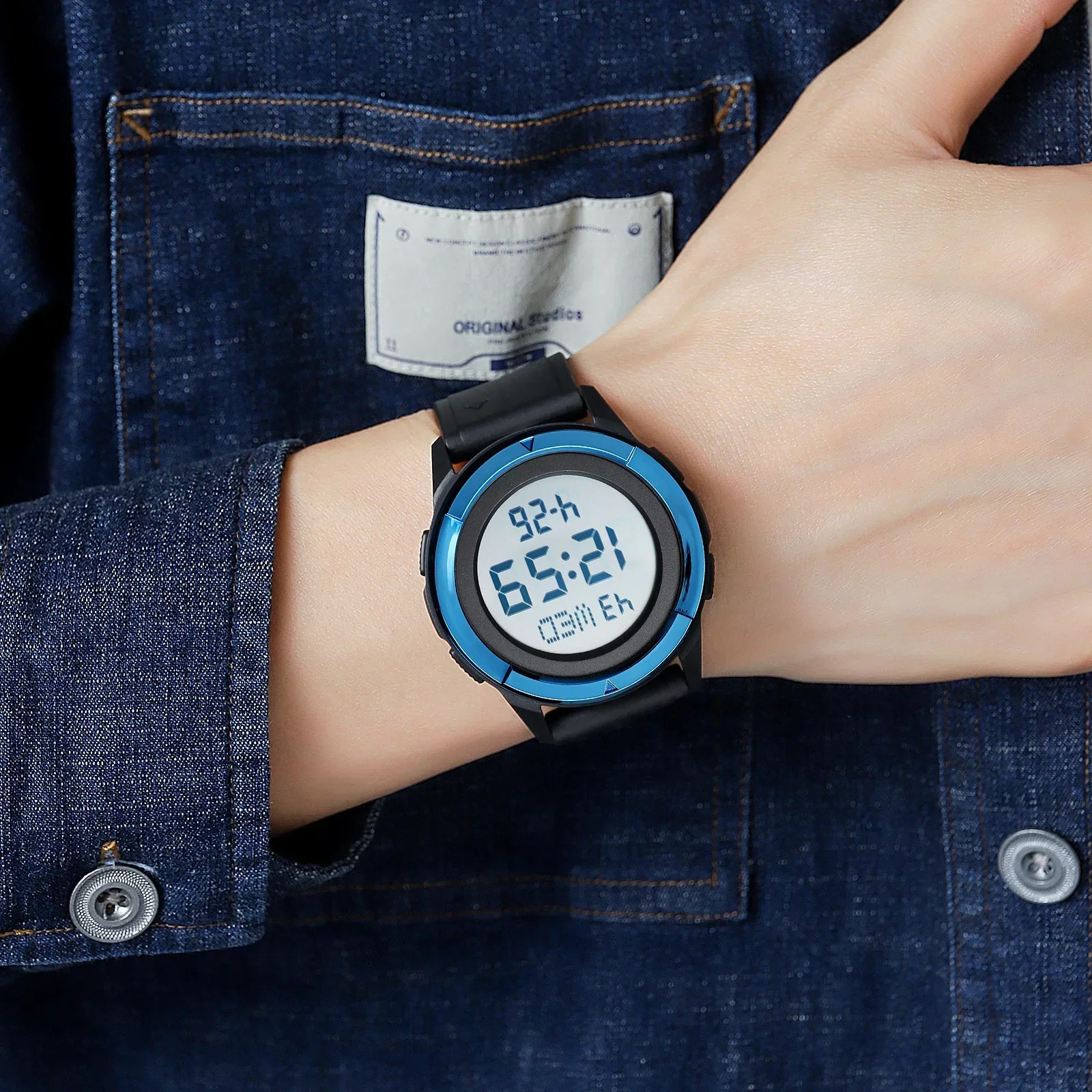 SKMEI 2047 Mens Chrono Countdown Digital 5bar Waterproof Wristwatch montre homme LED light Display Electronic Sport Watches 240517