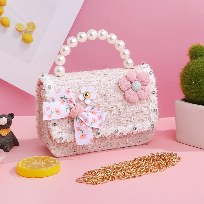 2023 New Kids Mini Handbags Tote Cute Bow Crossbody Bags for Baby Girls Coin Pouch Wallet Messenger Bag Toddler Purse Hand Bags
