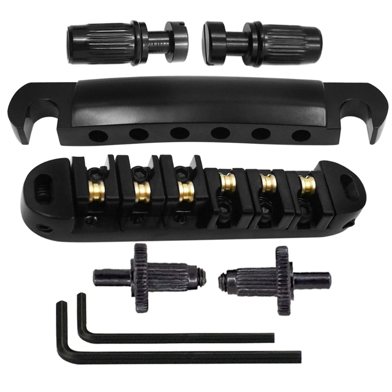 1 Set Roller Guitar Bridge Locking Tune O Matic Bridge Tailpiece Tail For Electric Guitar Parts Gold/Silver/Black