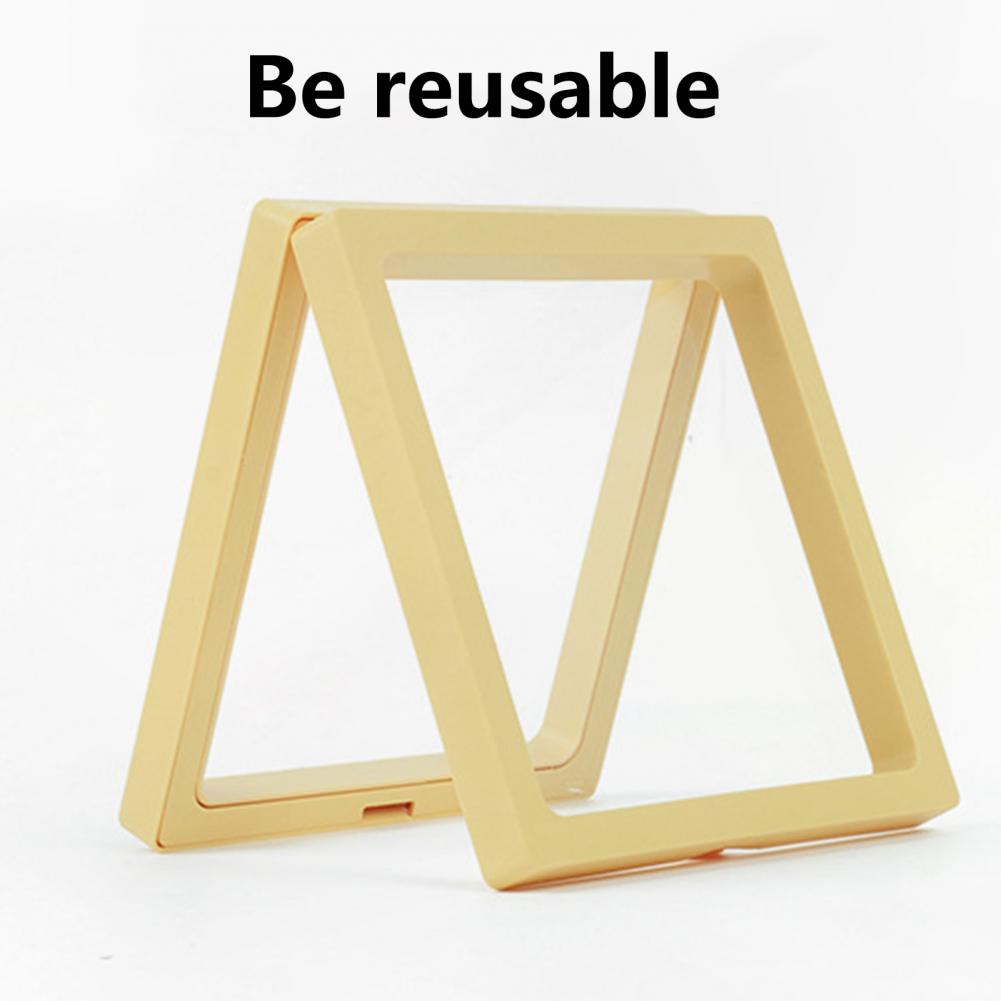 Mini 10Pcs Excellent 3D Floating Picture Frame Jewelry Box Display Stand Plastic Earrings Case Good Sealing for Home