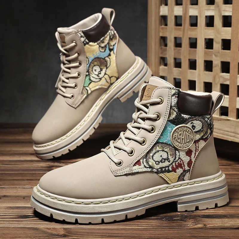 Luxury Military Boots Men Leather Shoes Big Size Plush Warm Fur Ankle Boots For Men Winter Boots Chelsea Desert Waterproof Botas