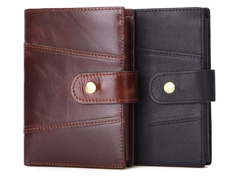 Men's Wallet RFID Vintage Genuine Leather Multifunctional 3 Fold Multi-card coin Wallet Business Card Holder Money Bag Purse
