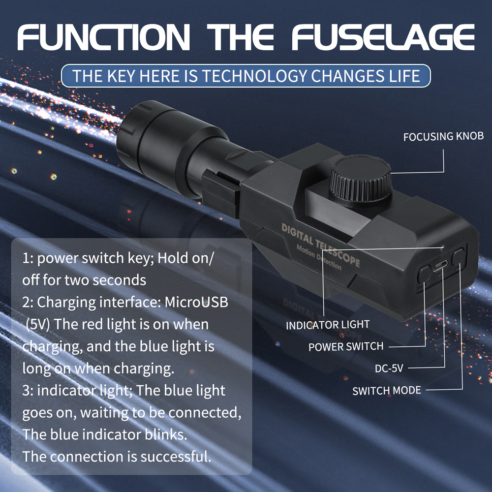 WiFi Digital Telescope,70x Zoom 1920X1080 Monocular Camera Monitor with Tripod Cellphone APP Control Support Android IOS System