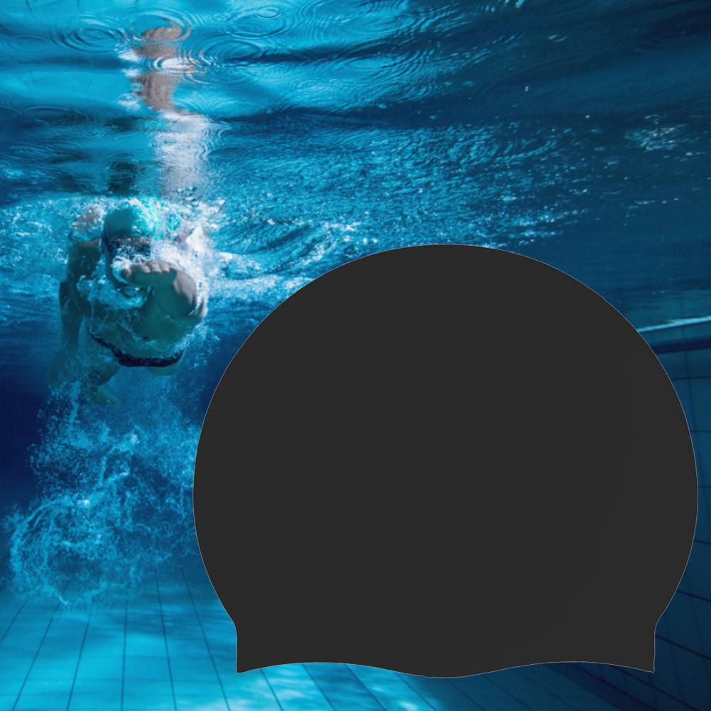 Life Hat Pool Swim Long Swimming Cap Tear-resistant Practical Elastic Silicone Swimming Cap for Swimming smile