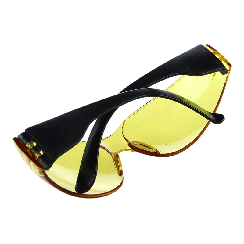 2X Yellow Clear Lens Indoor Outdoor Sports Safety Glasses Protective Eyewear