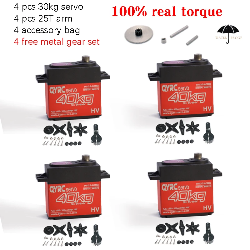 Waterproof 20kg 25kg 30kg 35kg 40kg Digital Servo Large Torque Motor Metal Gear Baja 1/8 Scale RC Crawler Car Helicop Accessori