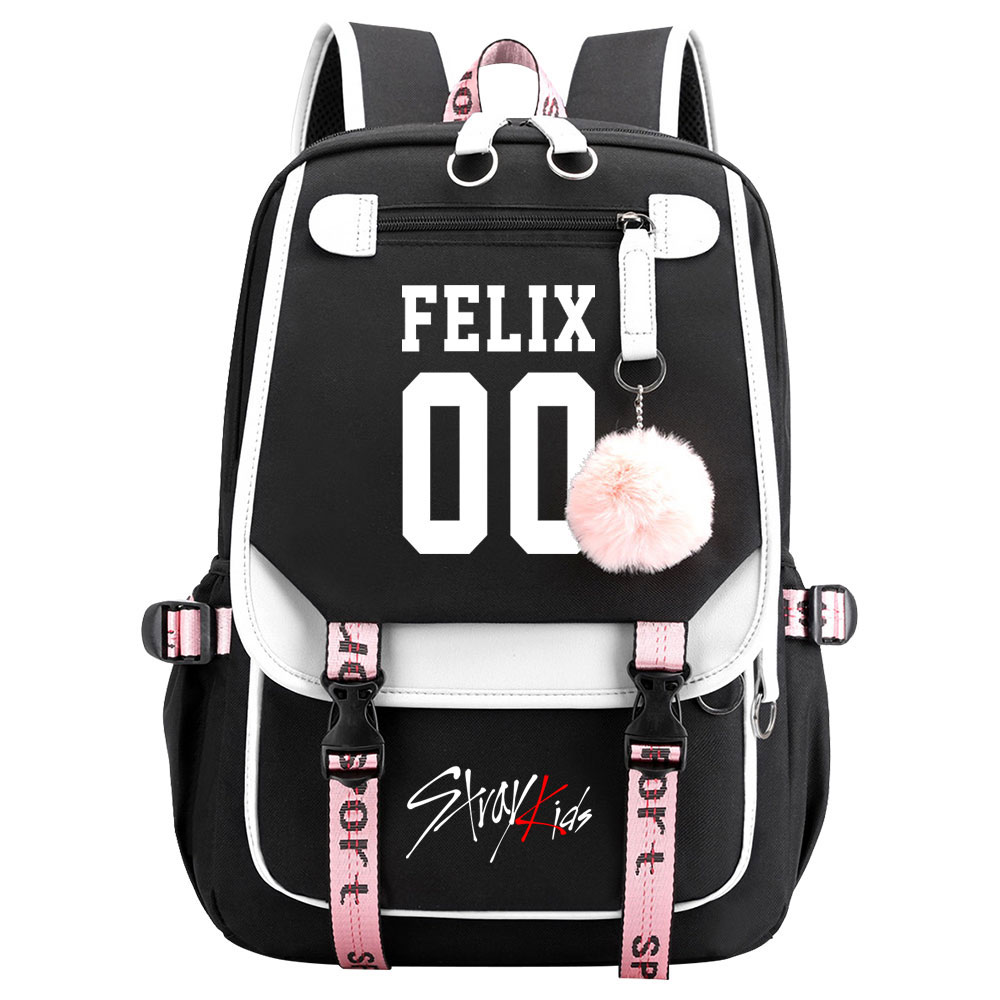 New Stray Kids Girls Boys USB Backpacks Anime School Book Bags Teenager Canvas Laptop Backpack For Women