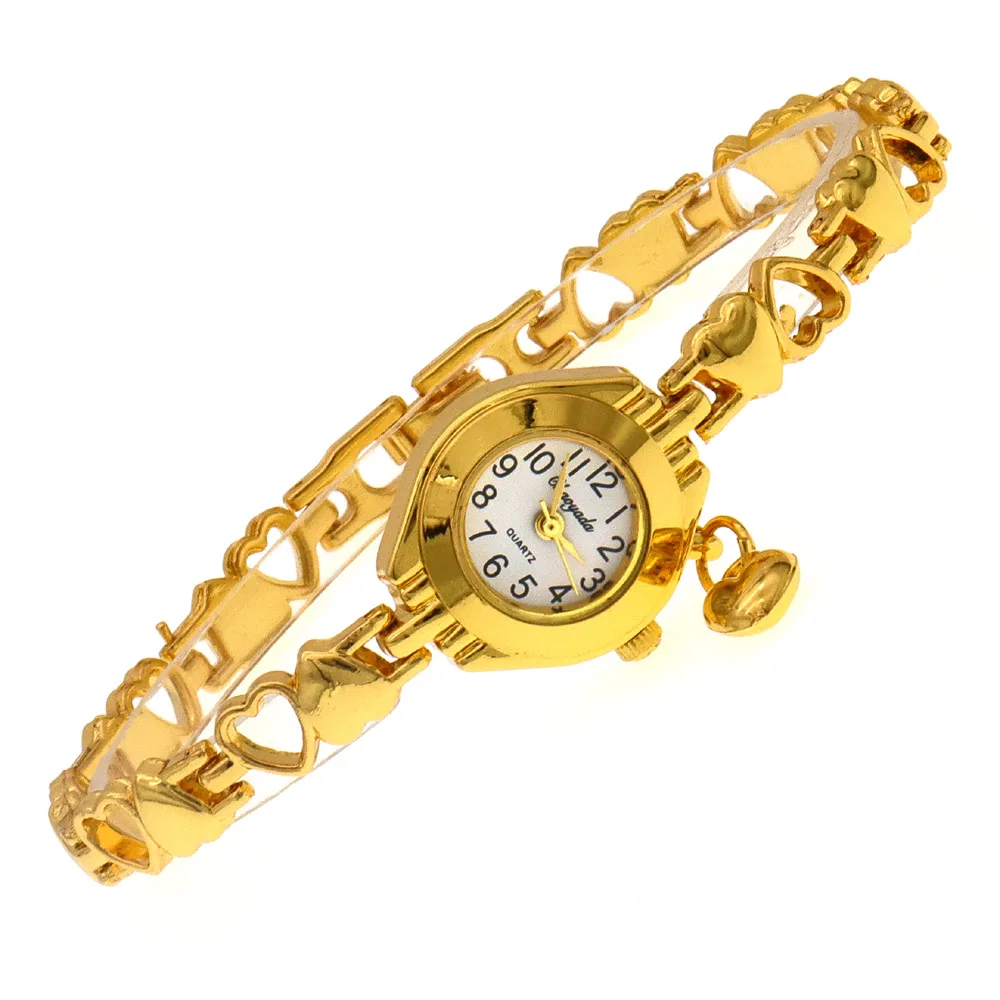 Women Bracelet Watch Heart Golden Relojes Small Dial Quartz leisure Watch Popular Wristwatch Hour female ladies Elegant watches