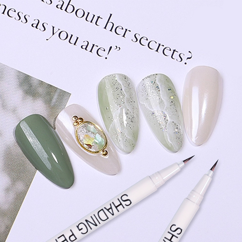 Nail Art Drawing Graffiti Pen Blooming Smoke Manicure Brush Painting Nail Smudge Ink Drawing Pen Nail Marbl UV Gel DIY Nail Tool