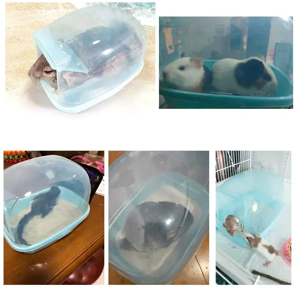 Chinchilla Dry Bath Hedgehog Sand Room Sauna Toilet Shower Room Small Animal Bath House Degus Squirrel Dust Bath Pets Bathroom