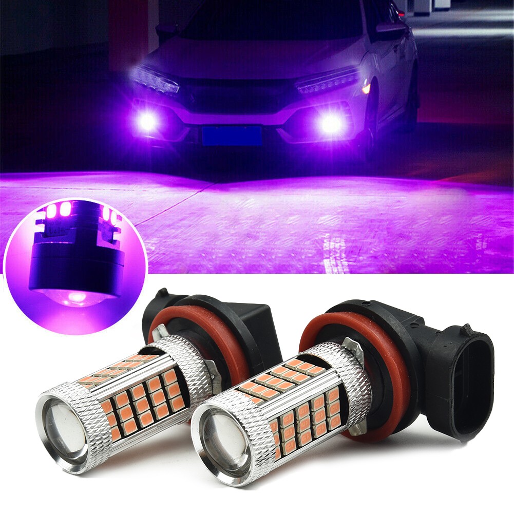 Universal Pink Purple H11/H8 LED Fog Driving Lights DRL Bulbs Car Accessories Automobiles Signal Lights