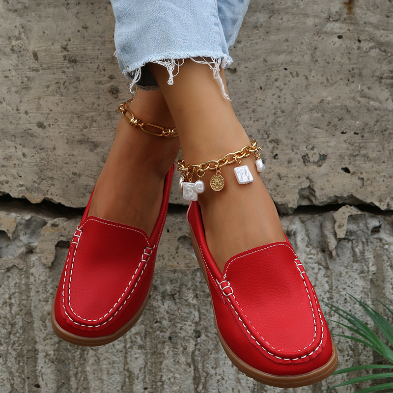 Spring Women Flats 2023 Soft Pu Leather Shallow Single Shoes Femme Walking Casual Shoes Loafers Women Boat Shoes Zapatos Mujer