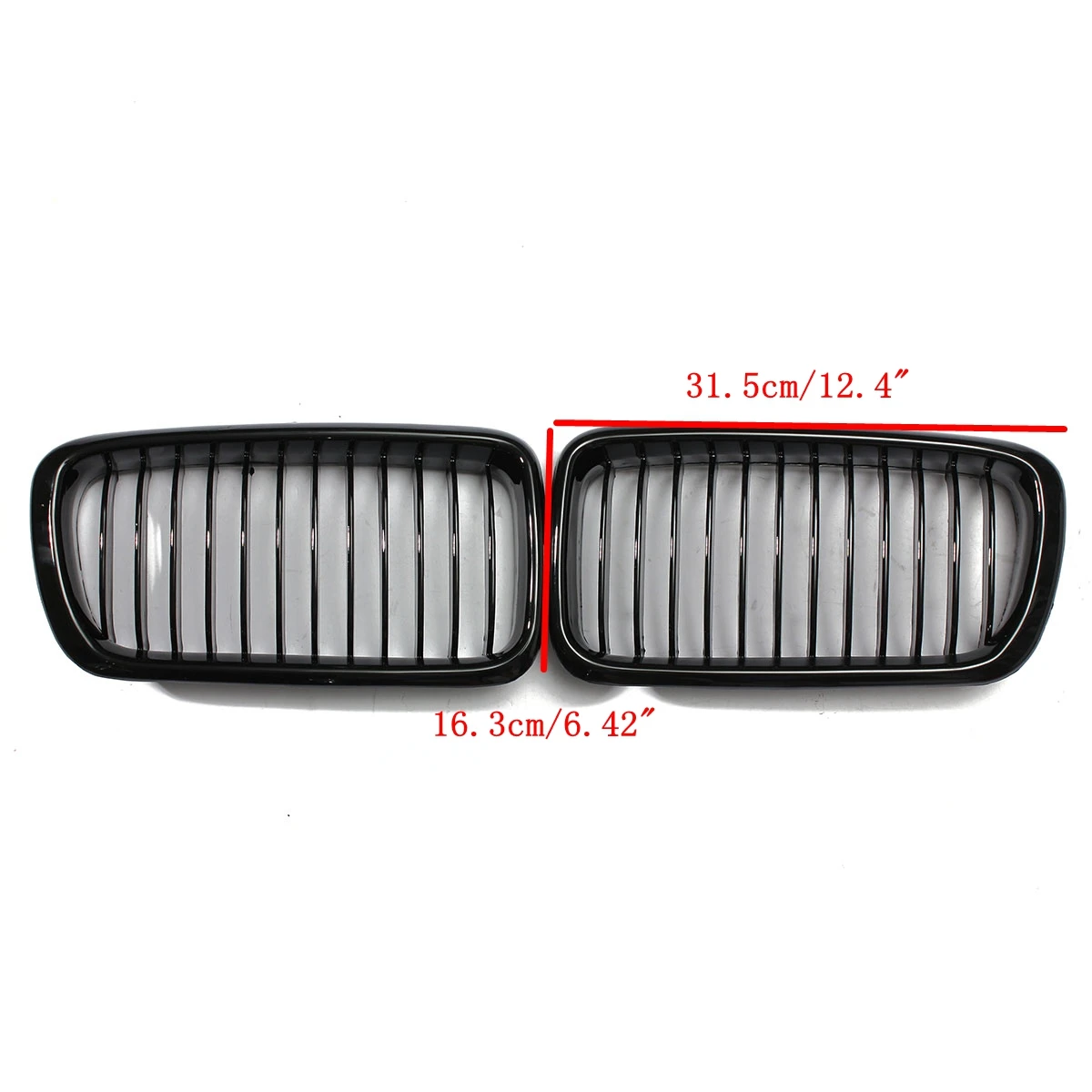 Glossy Black Front Sport Kidney E38 Grille For BMW E38 740i 740iL 750iL 4-Door 1999-2001 Front Replacement Hood Kidney Grill