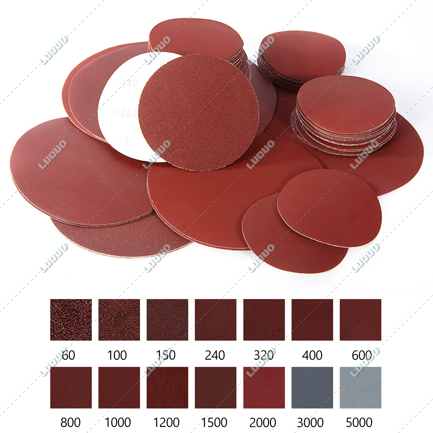2 3 4 5 6 Inch Round Sandpaper Disk Abrasive Polish Pad Plate Sanding Sheet Polishing Kit Grit Paper Discs Grit 60-5000