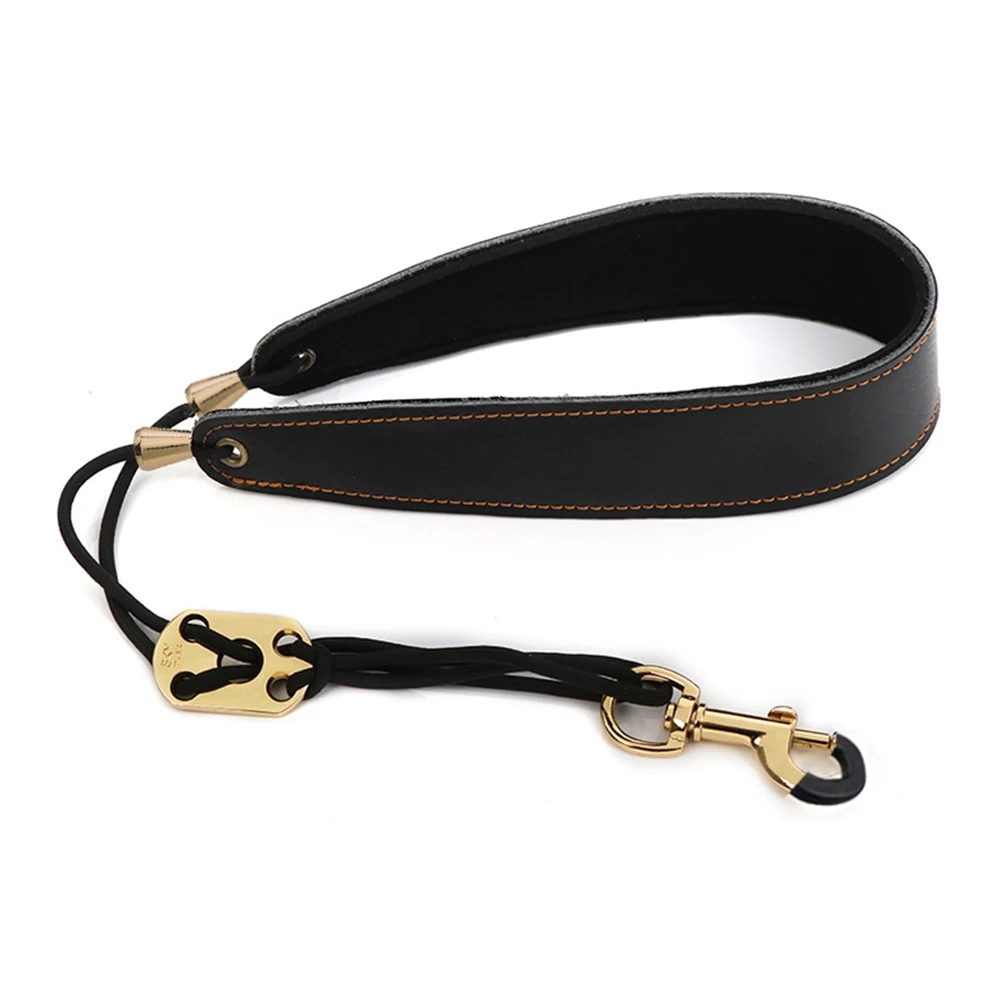 Adult Child Soft Sax Strap Leather Double Shoulder Saxophone Straps with Metal Hook for Alto Tenor Soprano Sax Saxophone Parts